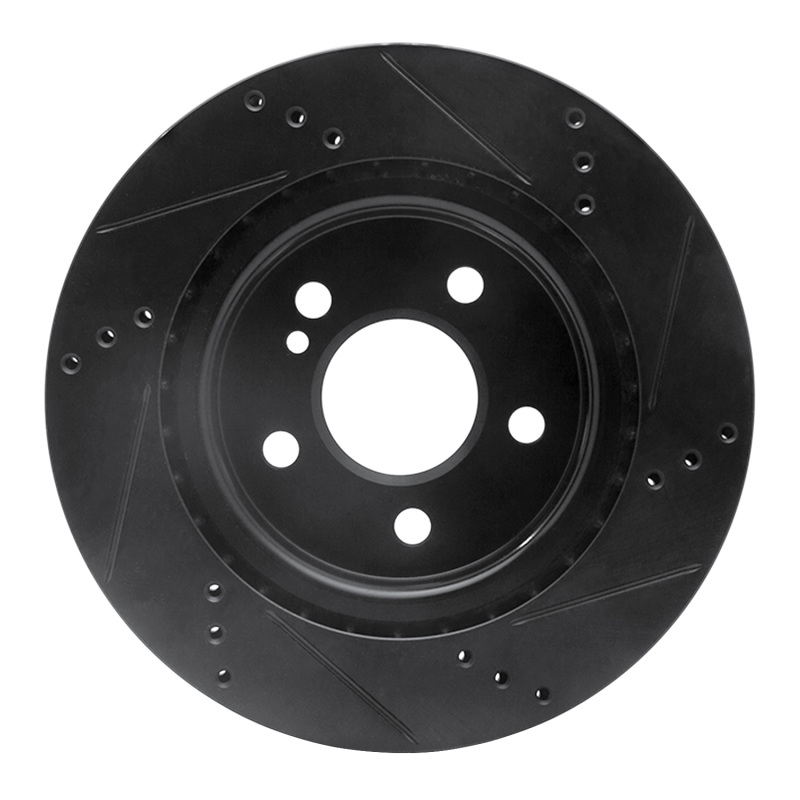 Mercedes-Benz CLA250 Brake Rotor (1) - Rear Left - R1 Concepts - Drilled & Slotted - Black - `14-`19
